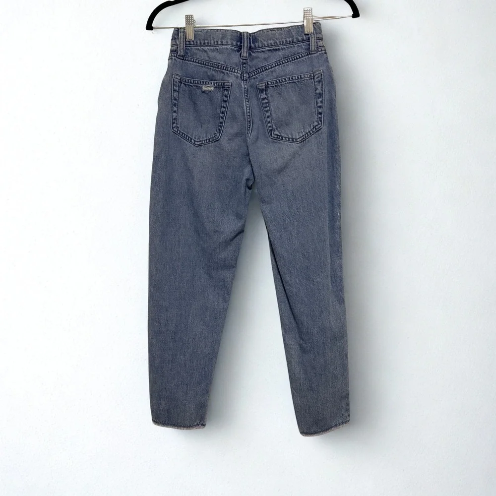 Gap Kids Girls Size 12 Mom Jeans Distressed Medium Wash High Rise Denim Cotton